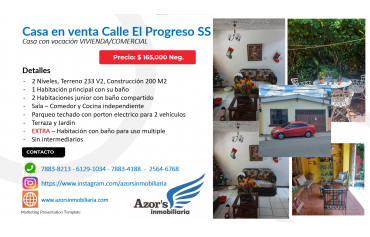 CASA EN VENTA - CALLE EL PROGRESO